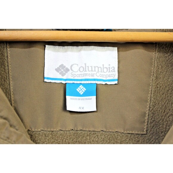 Columbia Northern Voyage Men's 4X Jacket Tan Water Resistant Fleece Lined - Picture 3 of 13